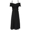 VEROMODA 2025 Summer Cross-Over Pleated Sleeveless Little Black Midi Dress