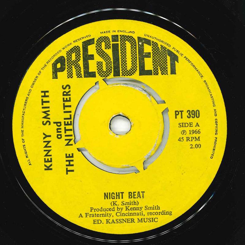 

7inch Record KENNY SMITH THE NITELITERS Night Beat PT390 President Recor 1973 UK SoulFunk Used