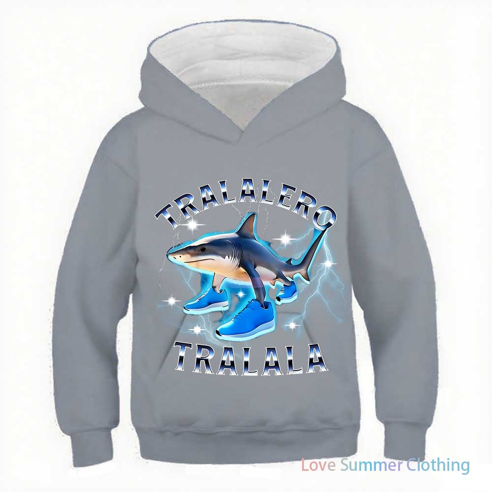 Tralalero Tralala Gotický Korejský Styl Mikiny Vtipná Italská Brainrot Y2k Mikina Dětské Ležérní Vintage Oblečení