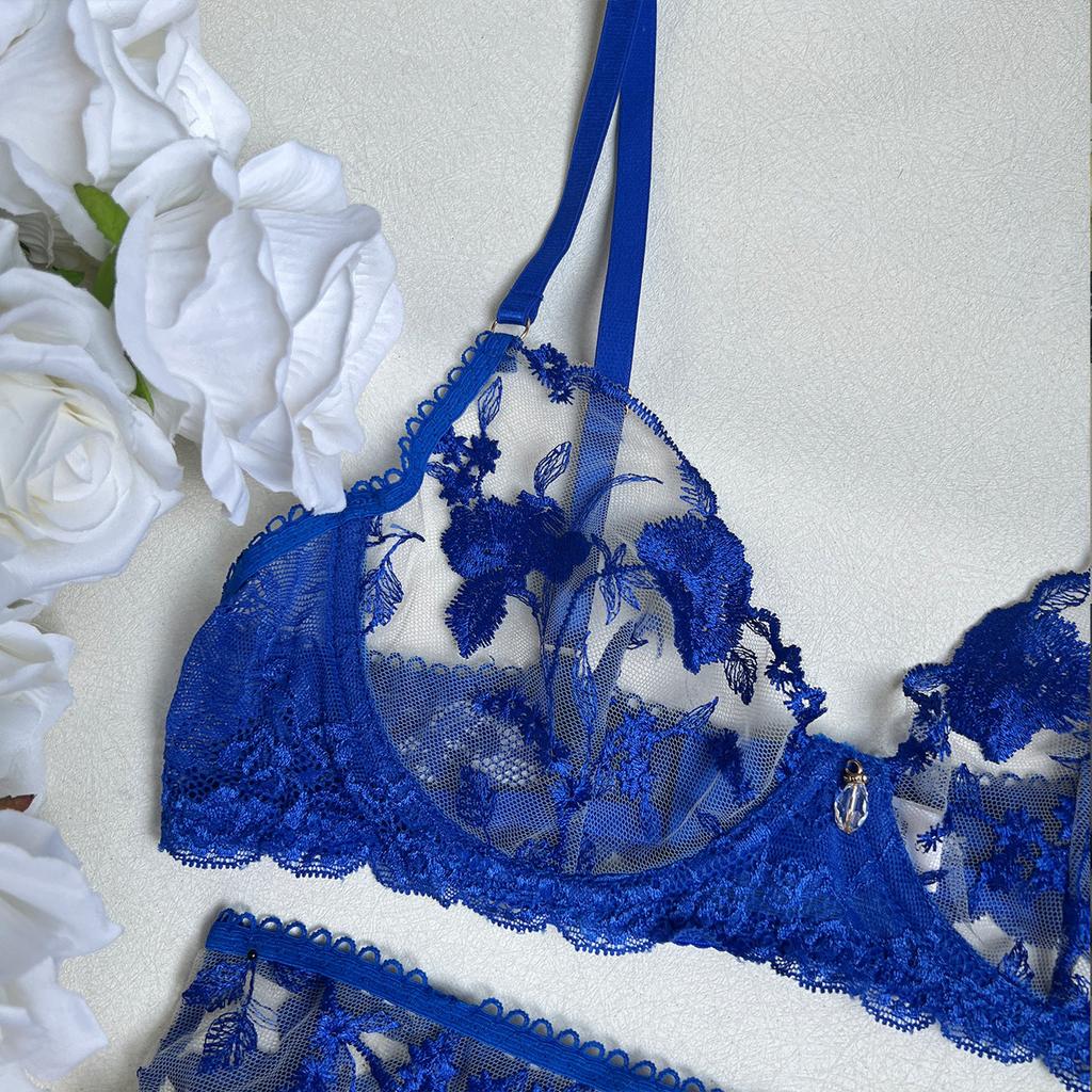 Embroidered Patchwork Lace Straps For Fun Lingerie Set Underwear