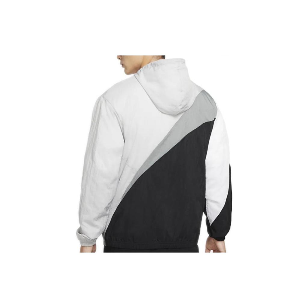 Jordan Jachetă Jumpman Wave asimetrică cu logo-ul mozaic Jachetă pentru bărbați Negru Gri CK6867-077