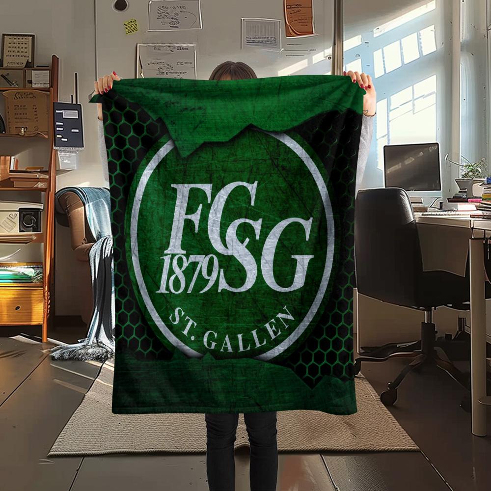 St. Gallen Voetbalclub Print Flanellen Deken, Hoge Kwaliteit Comfortabel voor Alle Seizoenen, Woondecoratie, Warmte en Comfort