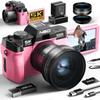 Cameră Digitală NBD 5K 64MP cu Aplicație, Zoom 16x, Cameră DSLR, Ecran Rabatat, Autofocus, Stabilizare a Imaginii, Obiectiv Macro, Funcție Webcam, Card TF 64GB, 2 Accesorii