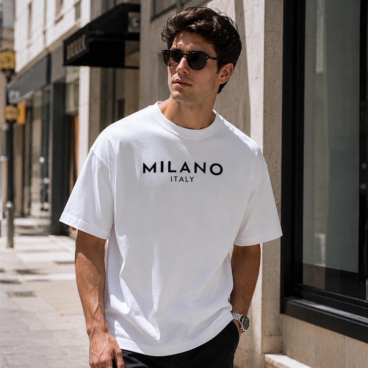Milano Italy T-Shirt Minimalist Milan Travel City Graphic Tee Unisex Streetwear XL