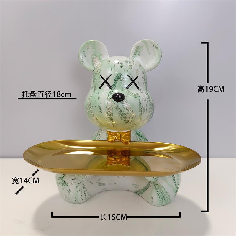 [2025 New] Cartoon Bear Tray Decor - Luxury Entryway Key Organizer, Multi-Function Resin Catchall for Living Room