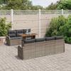 Garden Sofa Set with Storage 8 Pcs Grey Poly Rattan