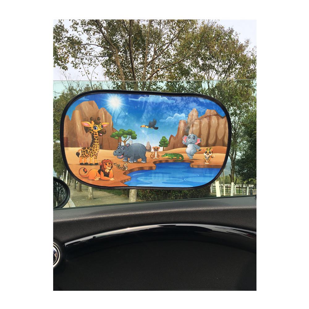 Car Side Window Cartoon Sun Shade - Heat Insulation & Light Blocking PVC Film
