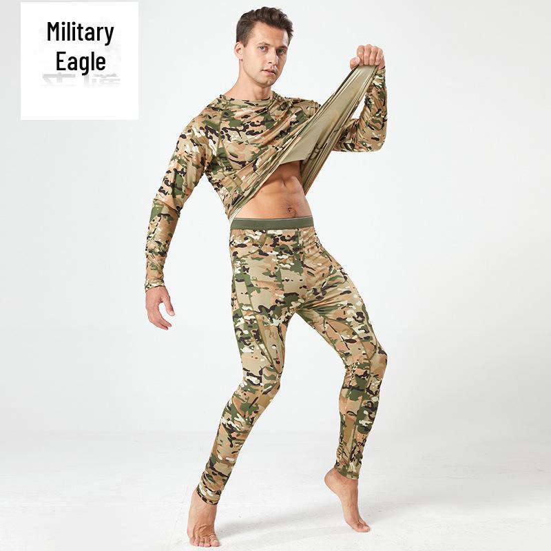 

Чоловічий зимовий камуфляжний комплект термобілизни з флісу - дихаючий, облягаючий спортивний одяг для активного відпочинку. M