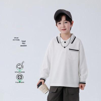 Boys' Long Sleeve Cotton Blend Polo Shirt