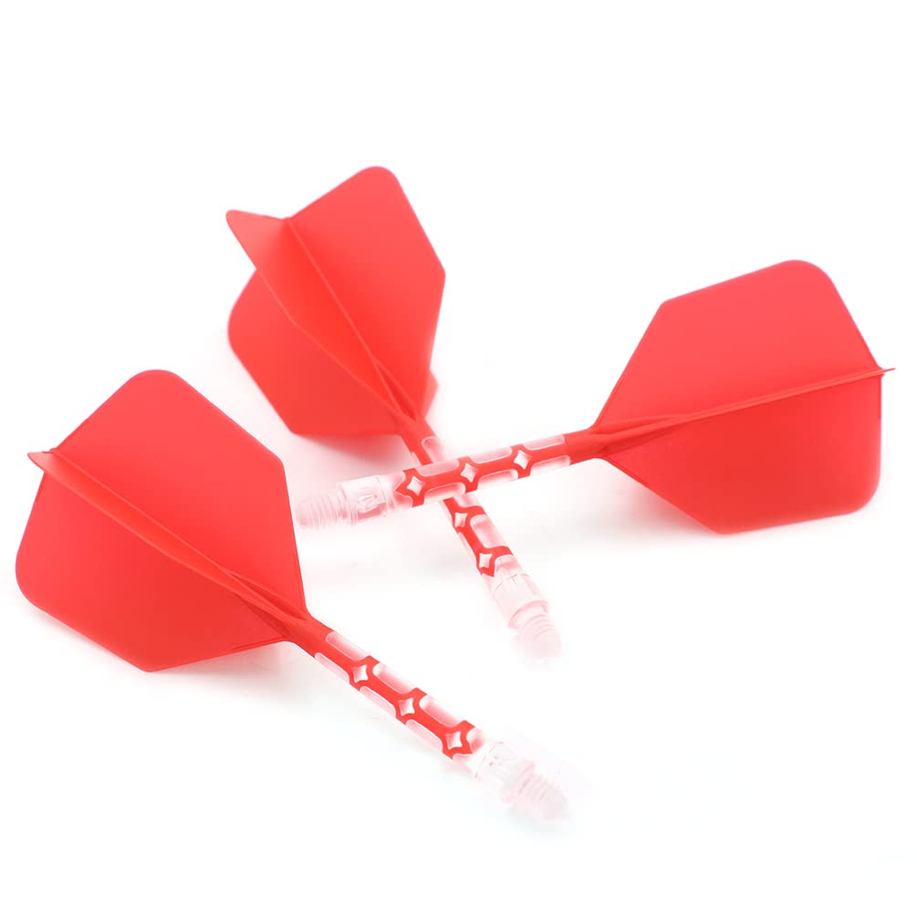 Cuesoul ROST T19 Integrated Flight Big Wing Shape Red with White Ice Set of 3 - Shaft, (CS-AK572L)