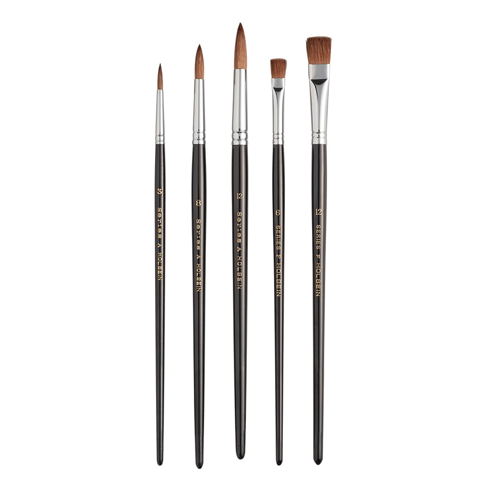 

Holbein Paint Brush Set Watercolor Brush set 130319 [9] (Horsehair) 5-piece