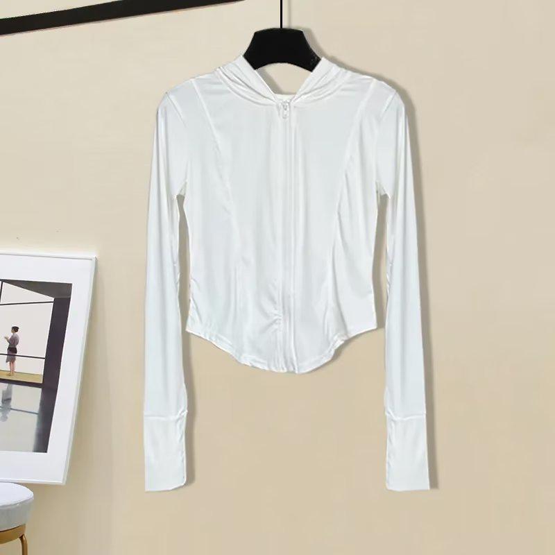 

Женский летний кардиган с капюшоном из ледяного шелка: Дышащий, Слимминг, и Защищающий от УФ-лучей (UPF50+) 3XL