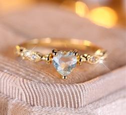 

Agete ring, fairy wind elegant red zircon peach heart ring, romantic heart ring No. 10