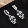 Gothic Dark Personalized Creative Skull Pendant Earrings Men and Women Classic Vintage Holiday Party Zircon Gifts