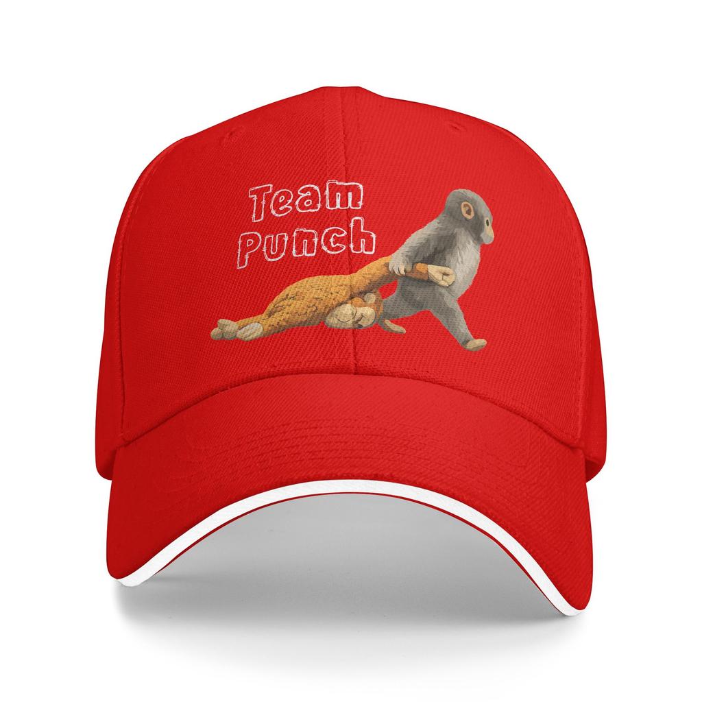 Baby Monkey Punch Team Punch Baseball Cap Trendy Unisex-Teens Trucker Hat Breathable Logo Running Hippie Baseball Caps Gift Idea