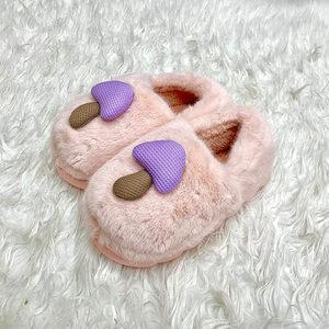 thick-soled mushroom cotton slippers autumn and winter indoor non-slip parent-child household eva fluffy slippers confinement shoes
