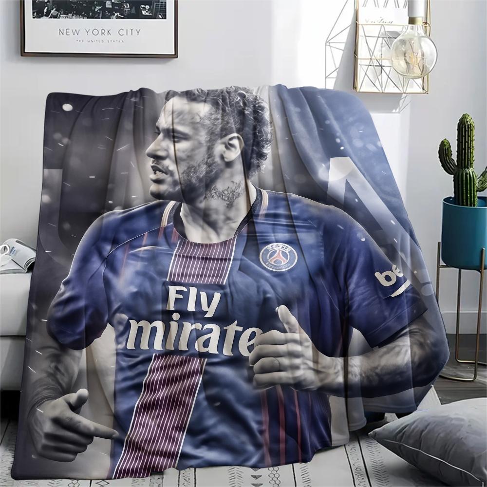 Football Player Neymar,pattern Flannel Blanket, High Quality Comfortable for All Seasons, Home Decor, Warmth and Comfort, Perfect for Gifts.