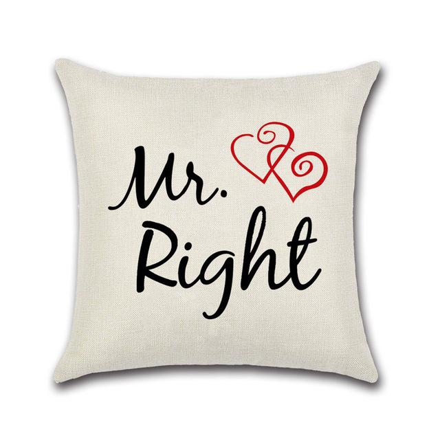 Valentine'S Day Pattern Decorative Pillowcases Couple Cotton Linen Throw Pillow Case Pillowcase Kussensloop Almohada Zt236