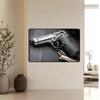 Vintage Handgun Metal Tin Sign 12x8 inch Retro Wall Art for Home Bar Garage Decor