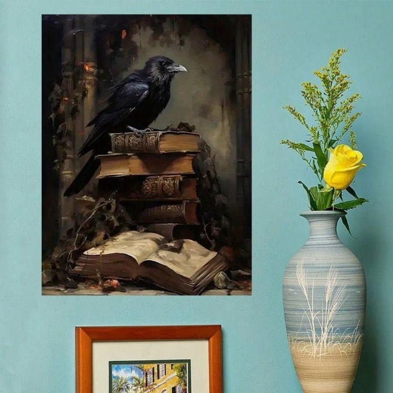 Metal Poster Gothic Raven Dark Academia Wall Art Home Decor