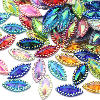 50 kusů středových kamínků na obočí 7 x 15 mm kamínek s hrotem dekorace na šperky DIY kreativní doplňky