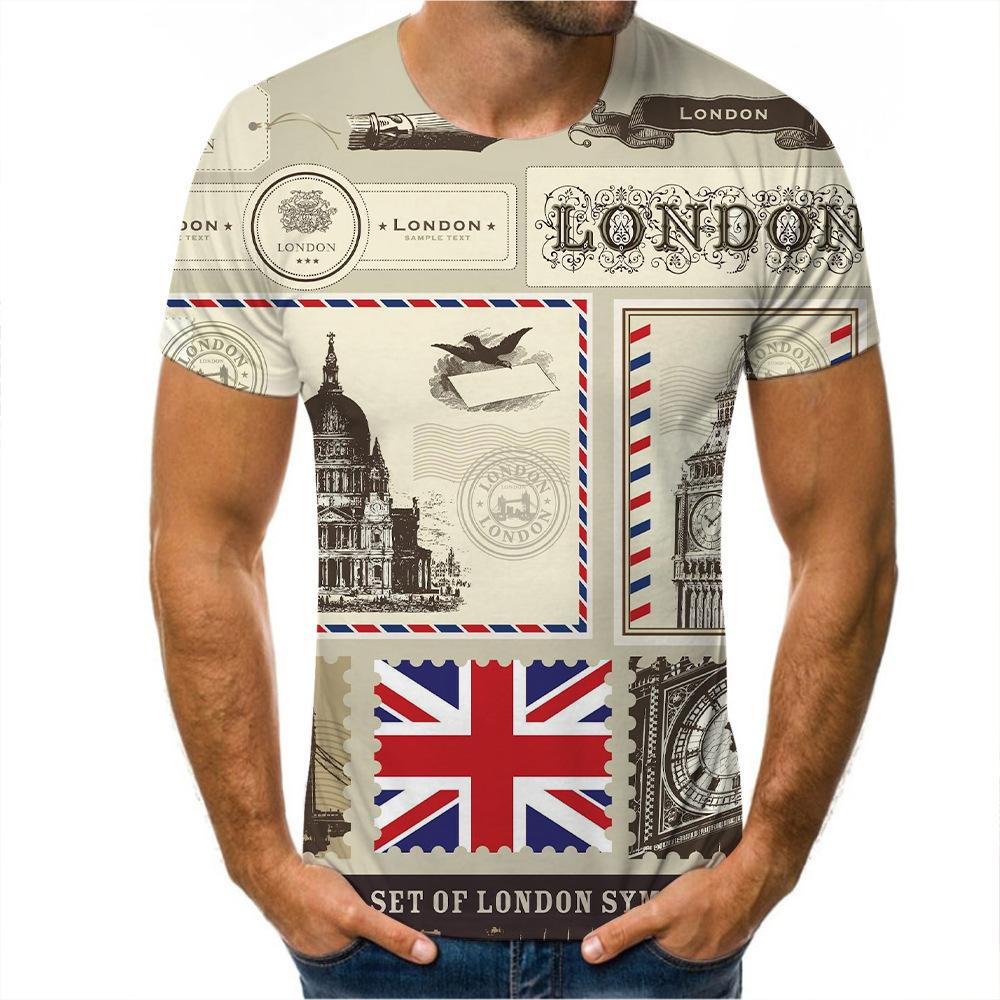 Men Summer Outfit Tee 3D Flag Money Print T Shirt Casual O Neck Short Sleeve Loose Tops Breathable Sportwear T Shirts