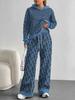 Square Splicing European, American Autumn and Winter Casual Long-sleeved Suit Women's Hooded Sweater Trousers Two-piece Set