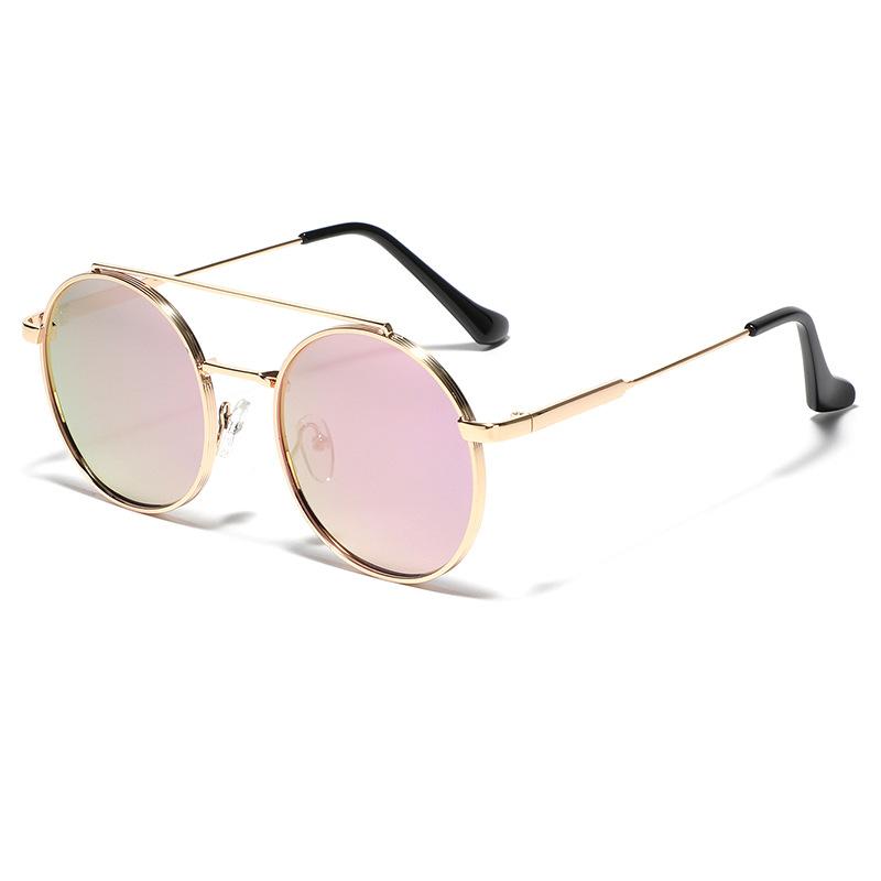 Glasses Large Frame Metal Colorful Sunglasses Men'S Double Beam Trend Retro Sunglasses Women Ins