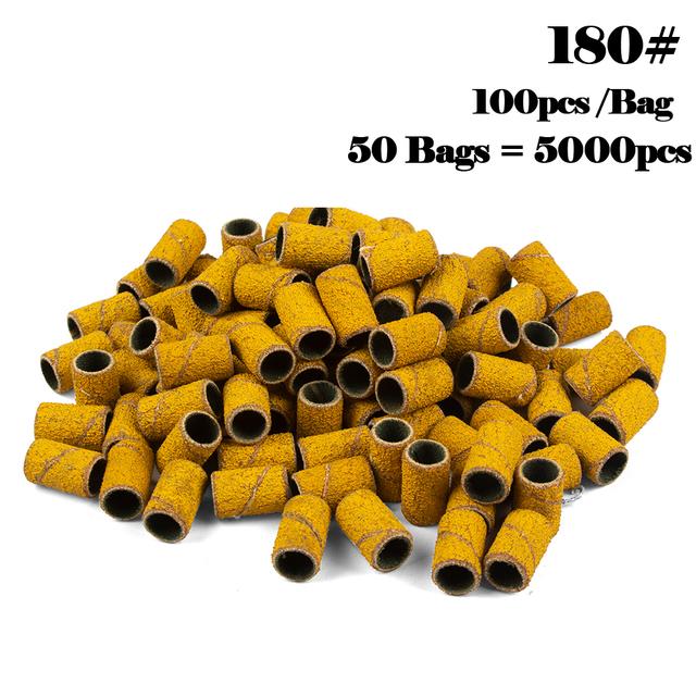 5000pcs Nail Art Sanding Bands 80# 120# 180# 240 Grinder Band for Manicure Drill Machine Removing Gel Varnish Pedicure