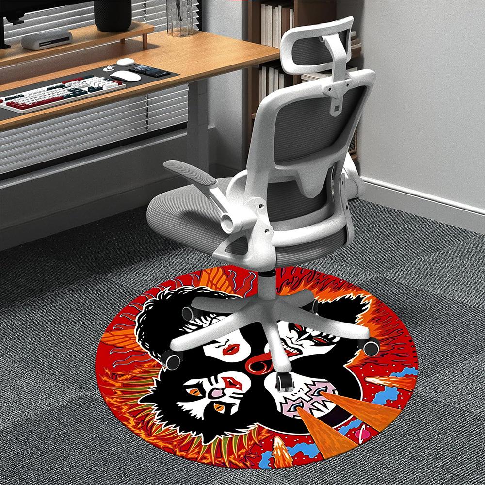 

KISS Band Office Round Area Rug, Under Office Chairs Bedroom Living Room Home Decor a0908123 80cm by 80cm