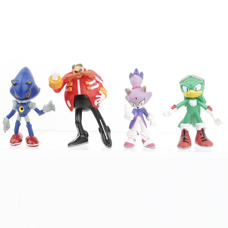 Adorable Blue Hedgehog Sonic And Fox Figurine Collectible Toy Pvc Model