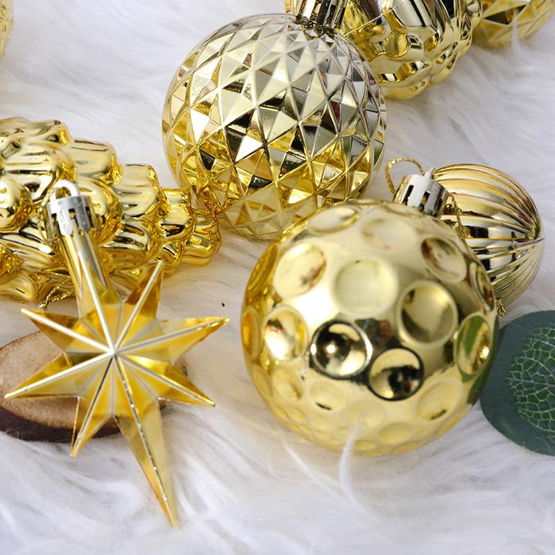 Irregular Shape Christmas Tree Ornaments, Set of 12 Balls for Festive Decor