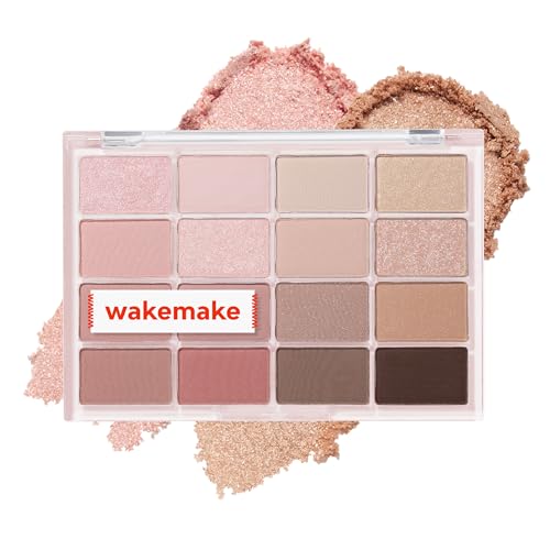 Wakemake Soft Blurring Eye Palette 26, Muted Rose Blurring, Gewinner des Best Cosmetics Awards, 16 Farben, Matt, Glitzer, Koreanische Kosmetik, Alltags-Lidschatten