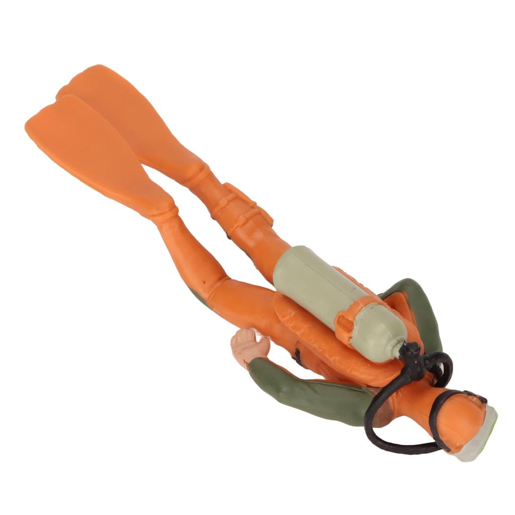 Fish Tank Diver Ornament Floating Simulation Swimming Posture Frogman Aquarium Landscaping Decoration Orange