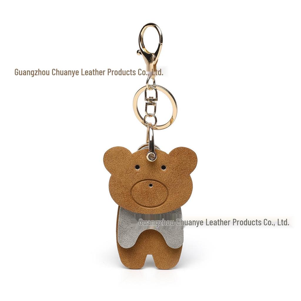 Adorável Chaveiro de Urso de Desenho Animado de Alto Valor Transfronteiriço - Lindo Pingente de Mochila de Couro PU de Alta Qualidade