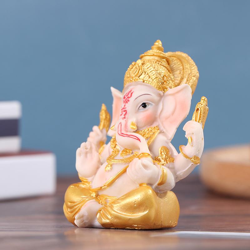 Elephant God Figurine Desktop Hindu Resin Luck And Wealth Art Statue Ornament