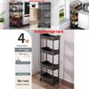 Minimalistyczny Plastikowy 4-poziomowy Wąski Wózek do Przechowywania do Organizacji Łazienki, Kuchni i Szafy