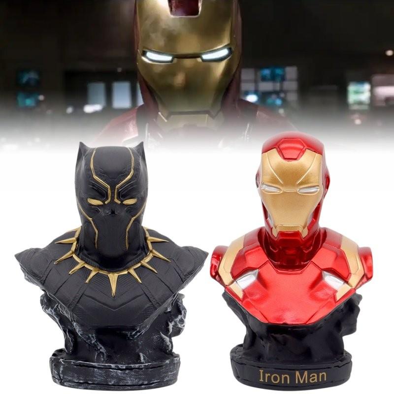 Atemberaubendes 16cm Eisen Schwarzer Panther Halbfigurenmodell Perfekt für Schreibtischdekoration Geschenke