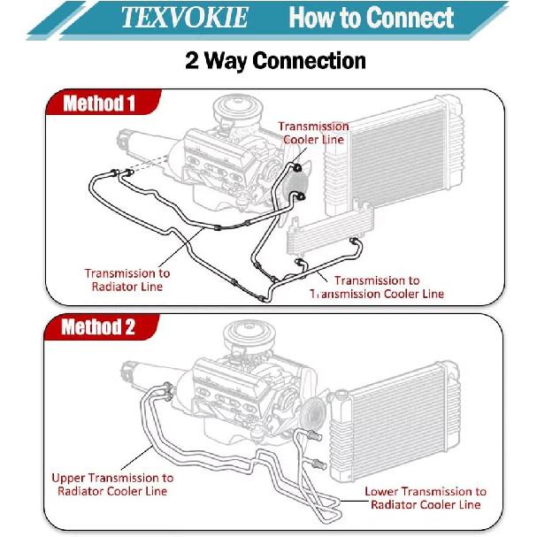 6AN 70" Transmission Fluid Oil Cooler Hose Line Kit&Separator Clamp, Fit for GM Chevy Transmission TH400 4L60E 4L80E TH350 700R4 200-4R TR6060 Ford