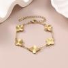 5PCS Clover Necklace Bracelet Earnail Ring 18K Gold Titanium Steel Women's Jewelry Set Set