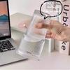 Simple vertical glass cup with lid and straw water cup high-value cold drink cup juice American coffee cup drink cup
