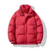Winter new men's solid color stand-up collar fake two thickened warm cotton-padded trendy couple coat