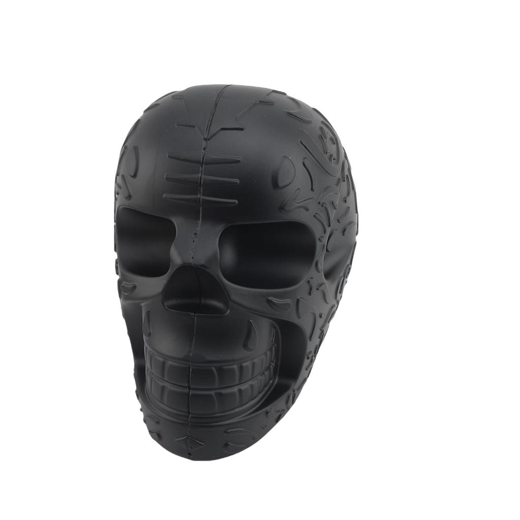 Metal Skull Helmet Holder Rack 180 Degree Rotation Wall Mount Aluminum Hardware with 2 Hooks Black