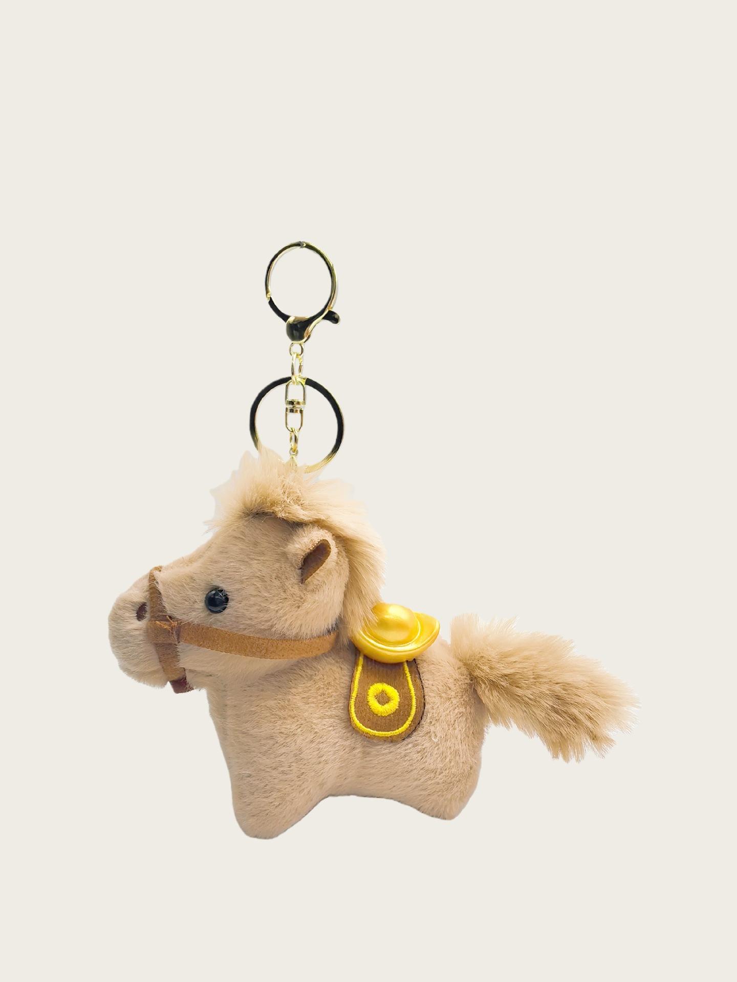 

Creative Ingot Pony Book Bag Pendant Couple Gift Horse Plush Doll Keychain Car Pendant
