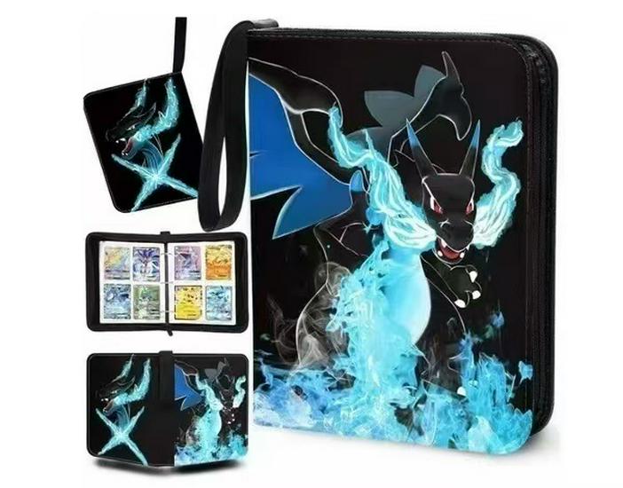 Pokémon Cartoon PU Game Card Collection Book with 4-Grid and 9-Grid Layouts