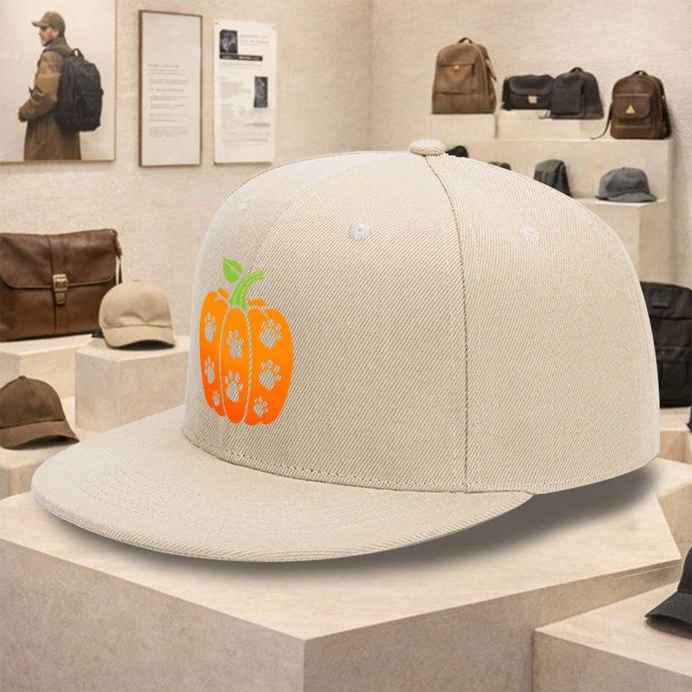 Paw Print Pumpkin Dog Lover Halloween Baseball Cap Adjustable Polyester Casual Street Style Hiphop Snapback