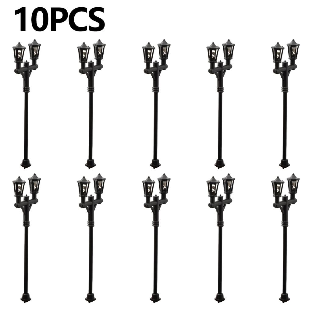 10pcs Model Railway Train Lamp Post Street Lights 1:100 Scale Lamps Accessories