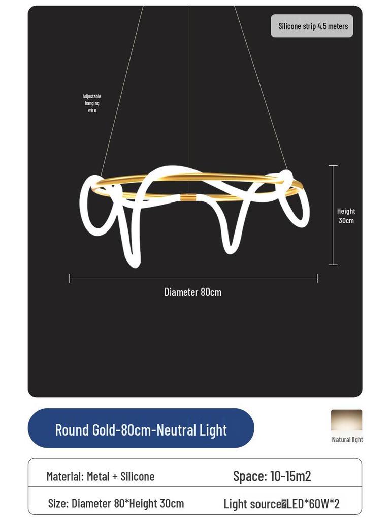 Designer Italian Minimalist Dining Table Chandelier - Nordic Modern Luxury Strip Light