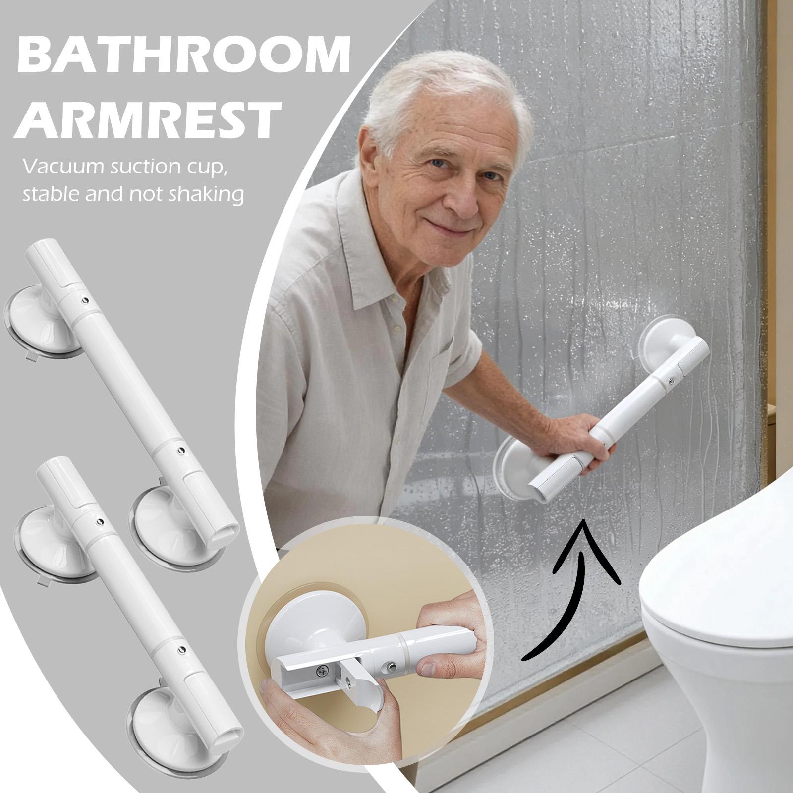 Strong Suction Bar -, Bathroom Safety Handle For Seniors & Elderly, Easy Install No Drill For Bathtub, Toilet & Shower, Ivory