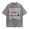 Anime Jujutsu Kaisen T-skjorter Vintage Vasket T-skjorte Harajuku Oversize Bomulls-T-skjorte Bomull Mote Streetwear Unisex Topp